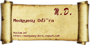 Medgyesy Dóra névjegykártya